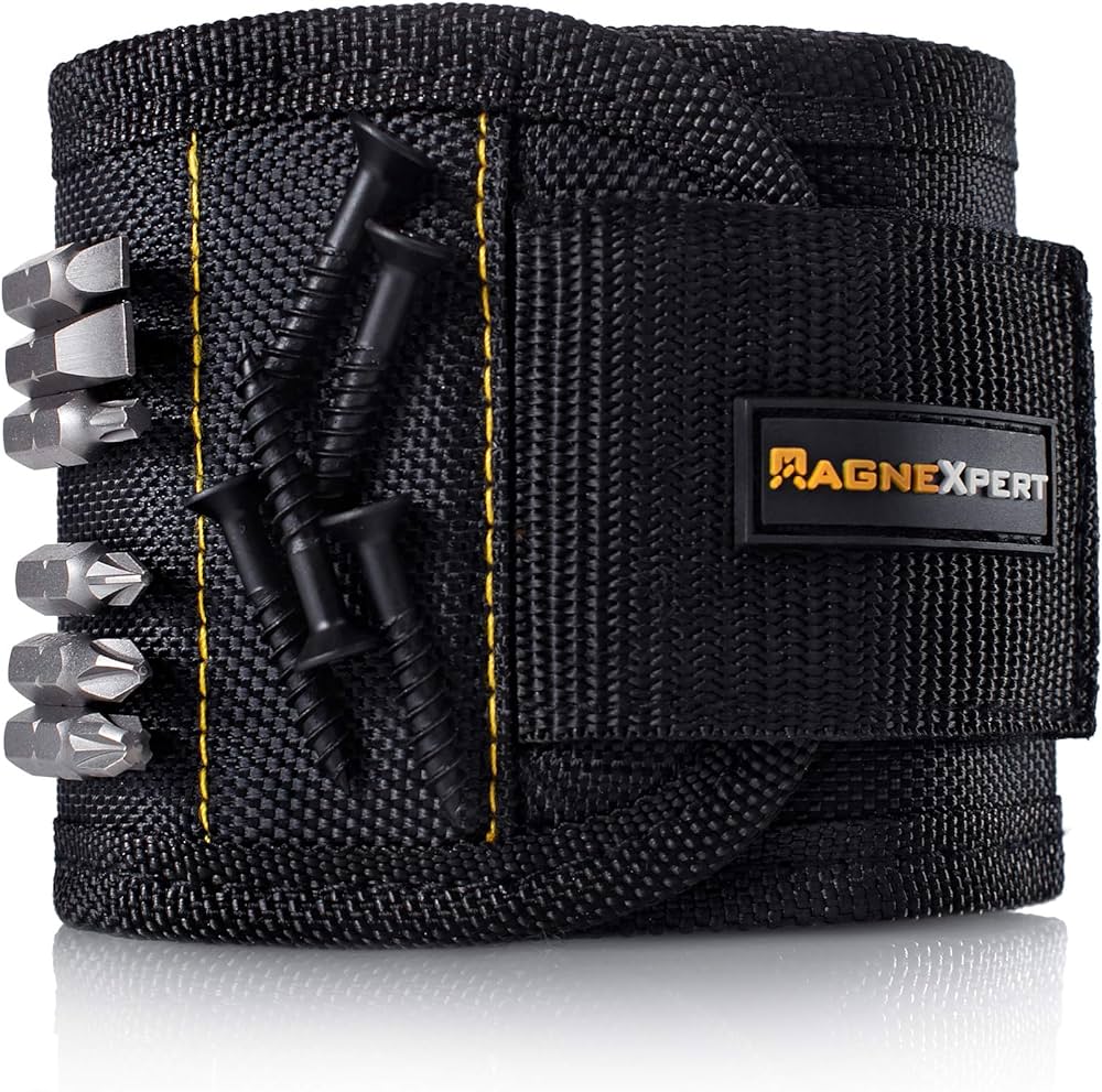Magnetic Wristband for Holding Screws, Nails and Drill Bits - Crafted from Ballistic Nylon with 15 Powerful Magnets - Stocking Stuffer for Men
