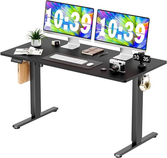 40x24inches Electric Standing Desk with Splice Board,Ergonomic Height Adjustabley. Black