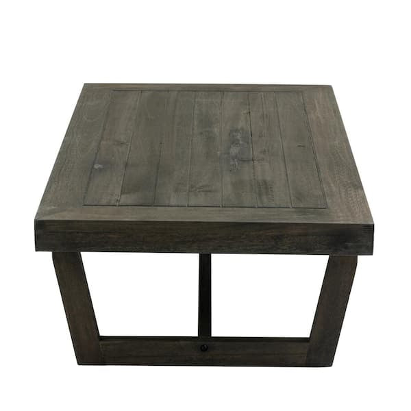 Dark Gray Acacia Wood Modern Rectangle Outdoor Coffee Table