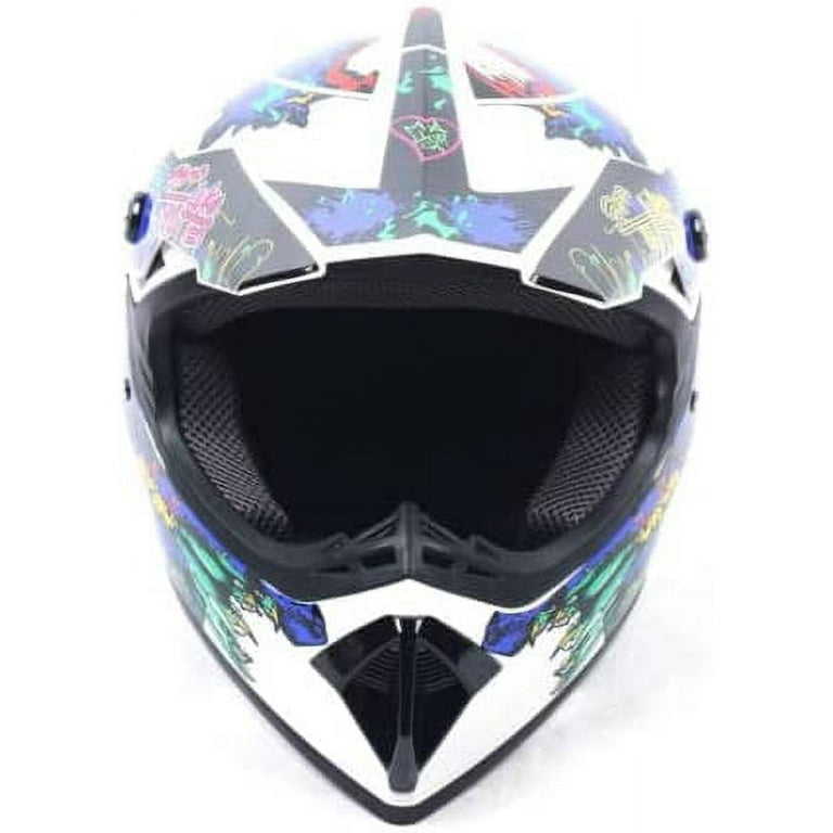 Full Face Dirt Bike Motocross Helmet Trend Off-Road Helmet for Youth Adult Motorcycle Racing Mountain Bike ATV Suitable for All Seasons Helmet,DOT Certified. Size M