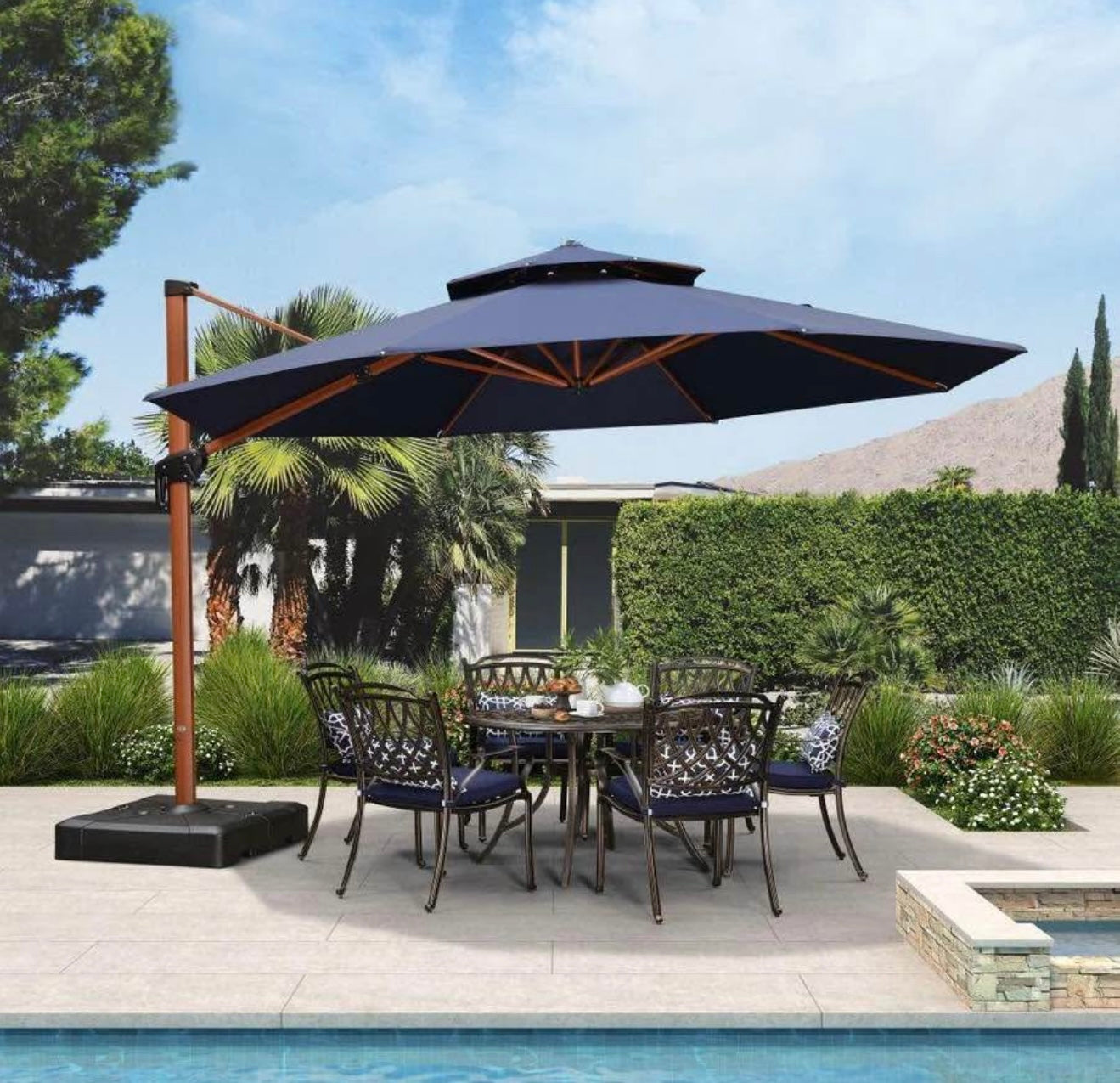 13’ Round Purple Leaf Patio Umbrella(base not included)