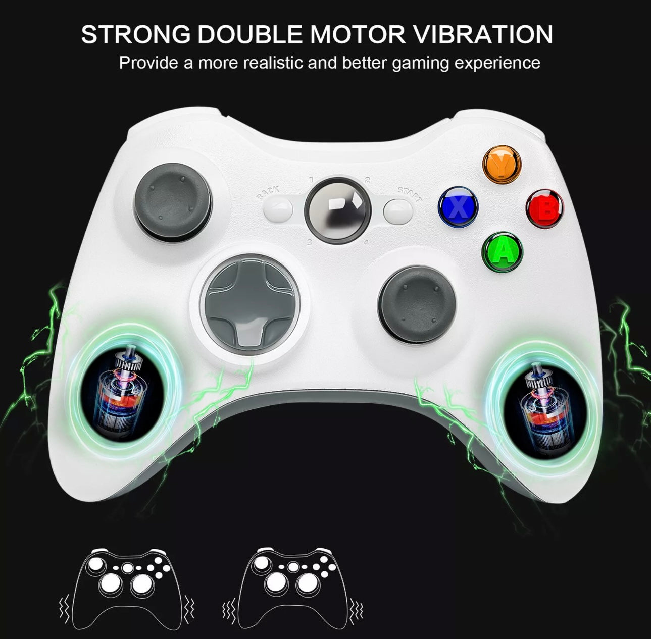 2X Wireless Controller For Microsoft XBOX 360 & 360 Slim 360E PC Console Gamepad