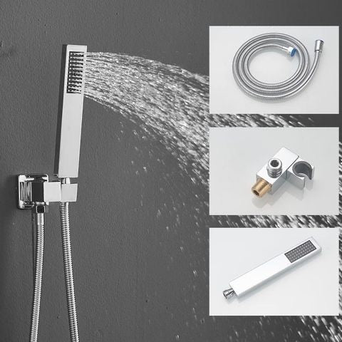 Polished Chrome Shower System 10 Inch Luxury Rain Mixer Shower Combo Set