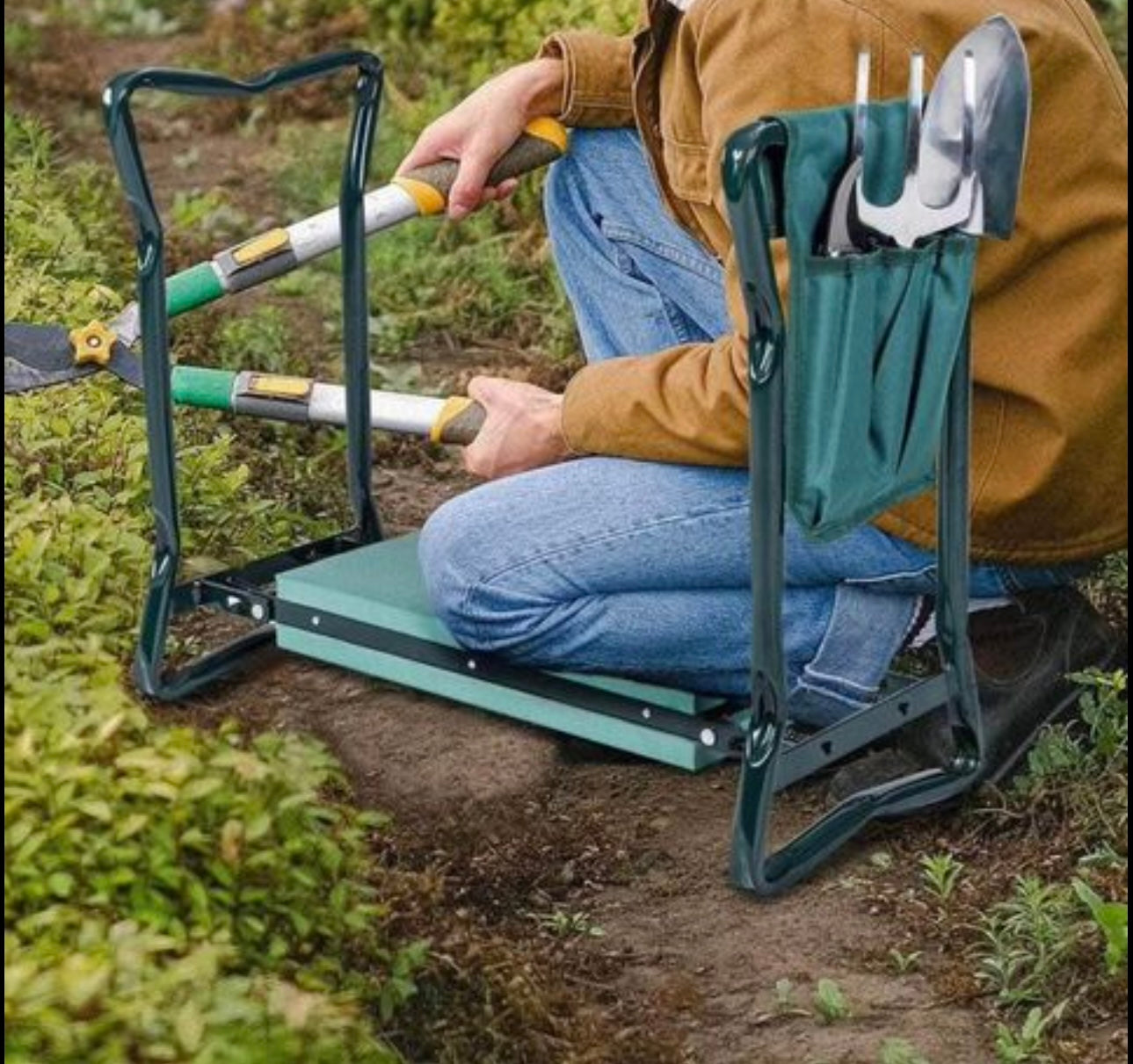 23.2 in. Folding Sturdy Garden Kneeler Pad & Cushion Seat