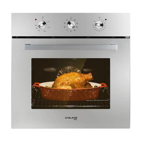 24 in. Built-In Single Electric Wall Oven with Rotisserie, 9 Cooking Modes, Mechanical Knob