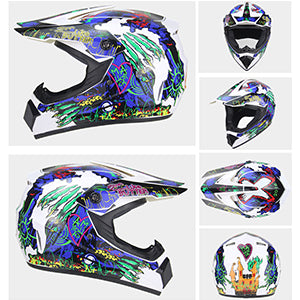 Full Face Dirt Bike Motocross Helmet Trend Off-Road Helmet for Youth Adult Motorcycle Racing Mountain Bike ATV Suitable for All Seasons Helmet,DOT Certified. Size M