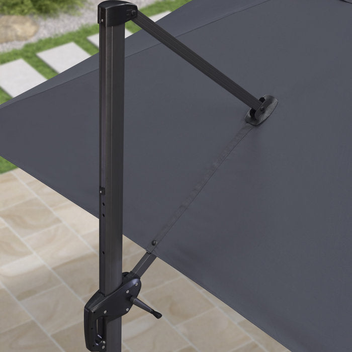 Purple Leaf 9x11.5 Ft Rectangular Cantilever Umbrella. Grey