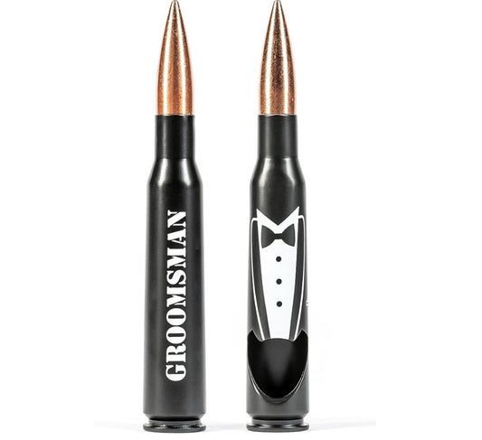 Groomsmen Gifts for Wedding - Engraved ‘GROOMSMAN' 50 Cal Bottle Opener I Set of 1 I Groomsman Gifts for Wedding I Perfect for Groomsmen Proposal I Groomsman Proposal Gifts