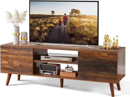 TV Stand for 55 60 inch TV, Mid Century Modern TV Console, Entertainment Center with Storage for Living Room