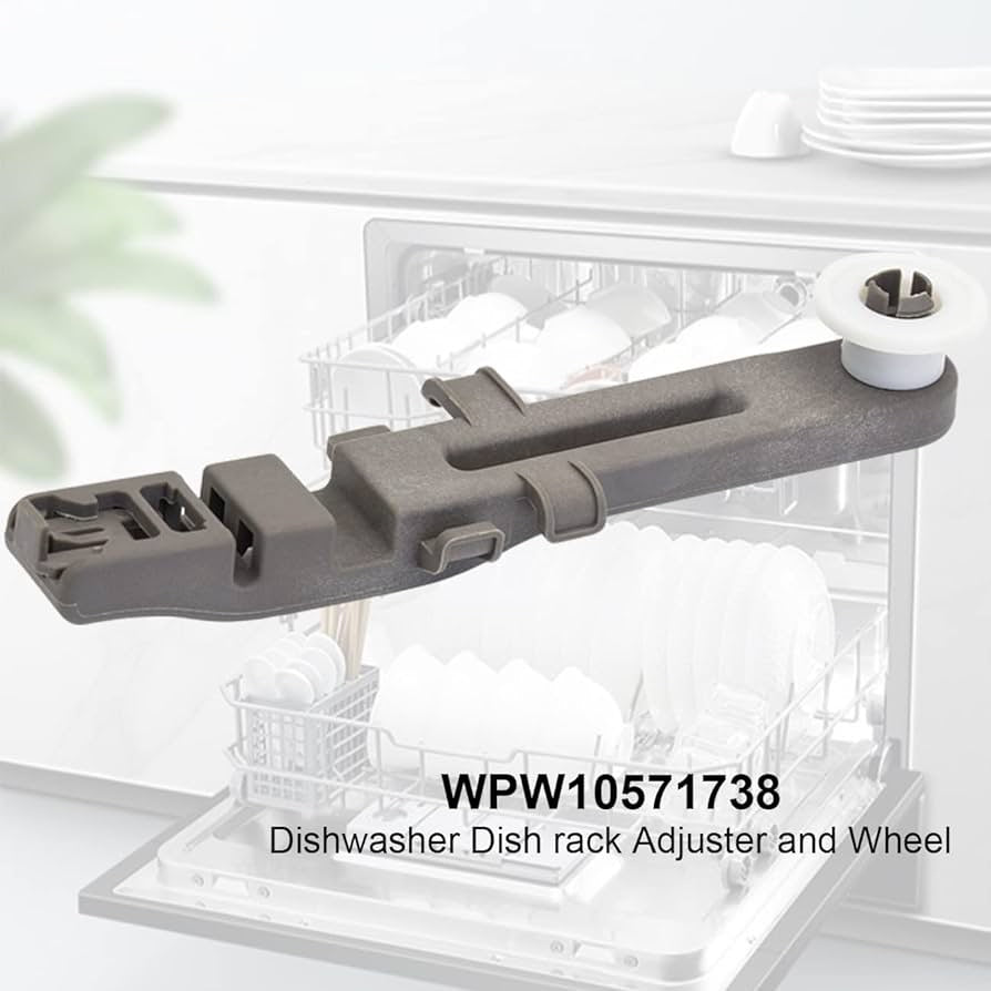 W10571738 WPW10571738 Dishwasher Dishrack Adjuster and Wheel Assembly compatible with Whirlpool, Maytag, KitchenAid, Magic Chef