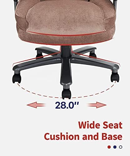 Ergonomic Big and Tall Executive Office Chair with Upholstered Swivel 400lbs High Capacity Adjustable Height Thick Padding Headrest and Armrest for Home Office Beige