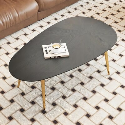 Modern Oval Wood Gray Walnut 50.7-in W x 16.77-in H Coffee Table