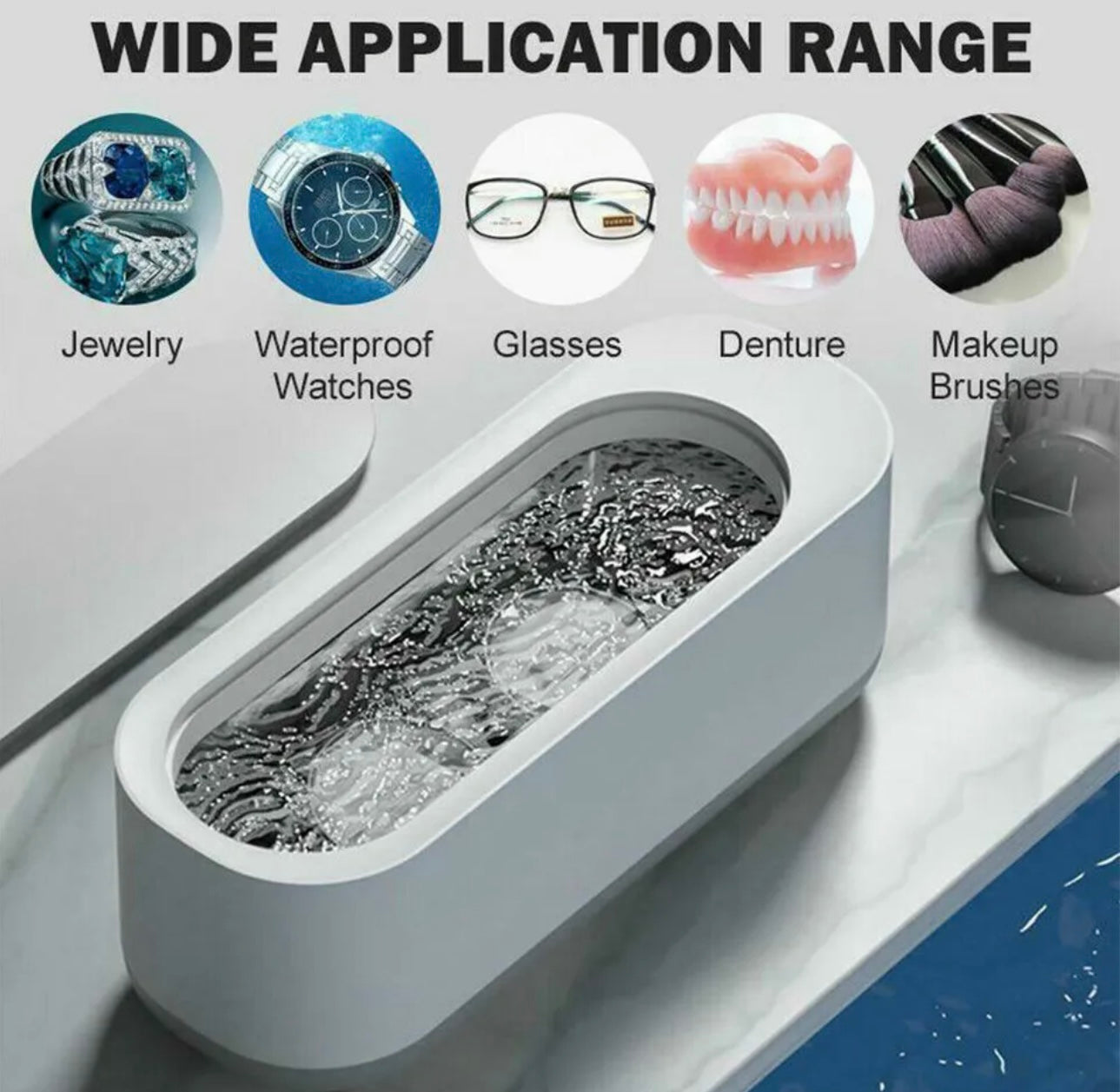 Portable Household Professional Ultrasonic Jewelry Cleaner Timer Vibration Wash Cleaner Washing Jewelry Watch Eye Glasses Ring Cleaning Machine Basket