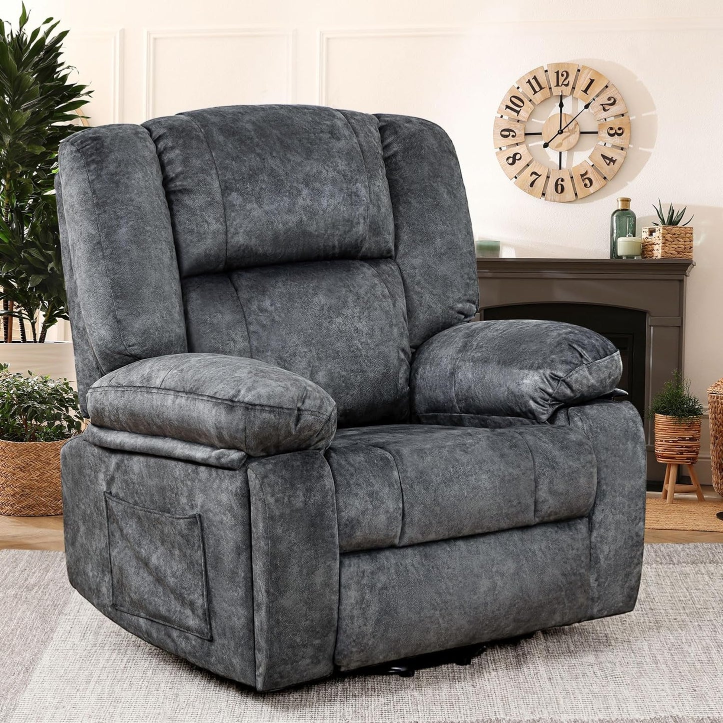 Power Lift Recliner Chair for Elderly,Lift Chair Fabric Recliner Chairs for Adults Comfort Velvet Recliner with Massage & Heat,and Hidden Cup Holder,Support Up to 330LBS