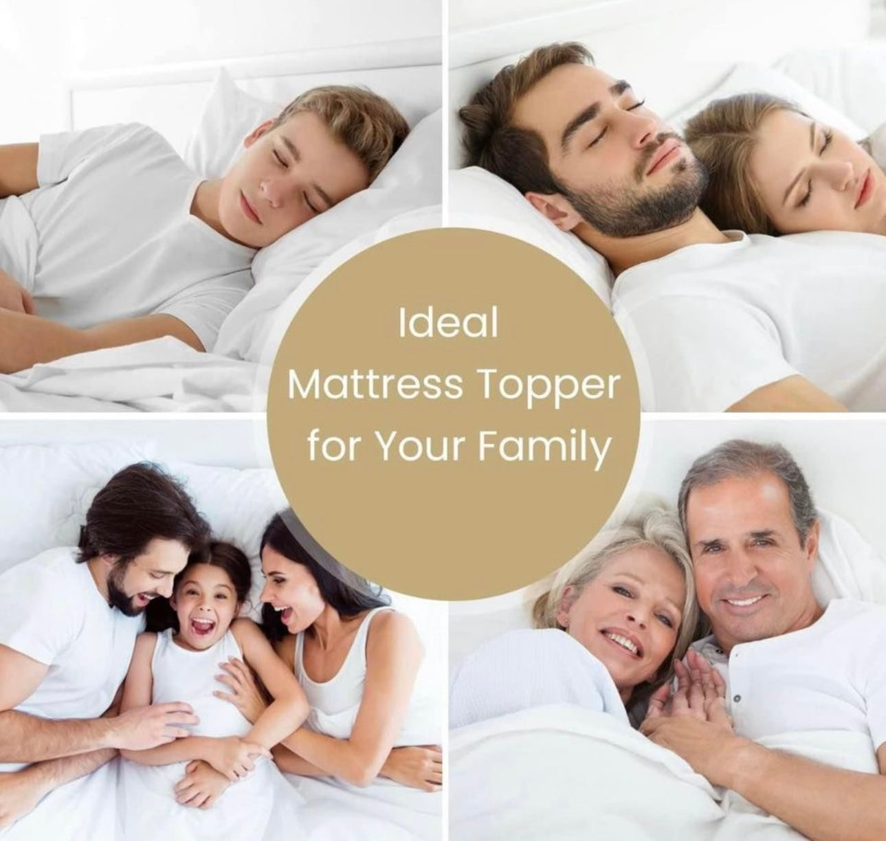Mattress Topper,Down Alternative Soft Fiber Breathable Hotel Quality.