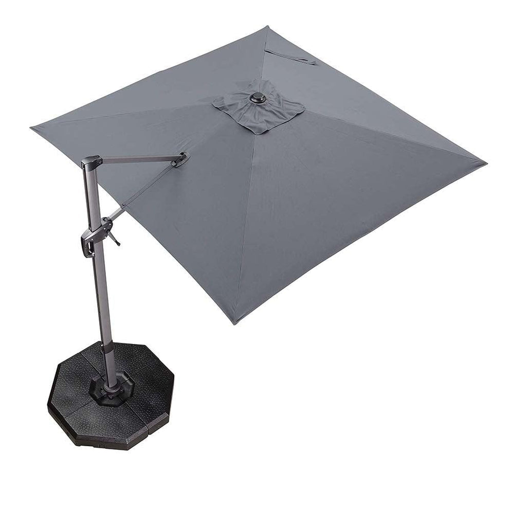 PURPLE LEAF Rectangle 8x8 ft Patio Economical Umbrella. Grey