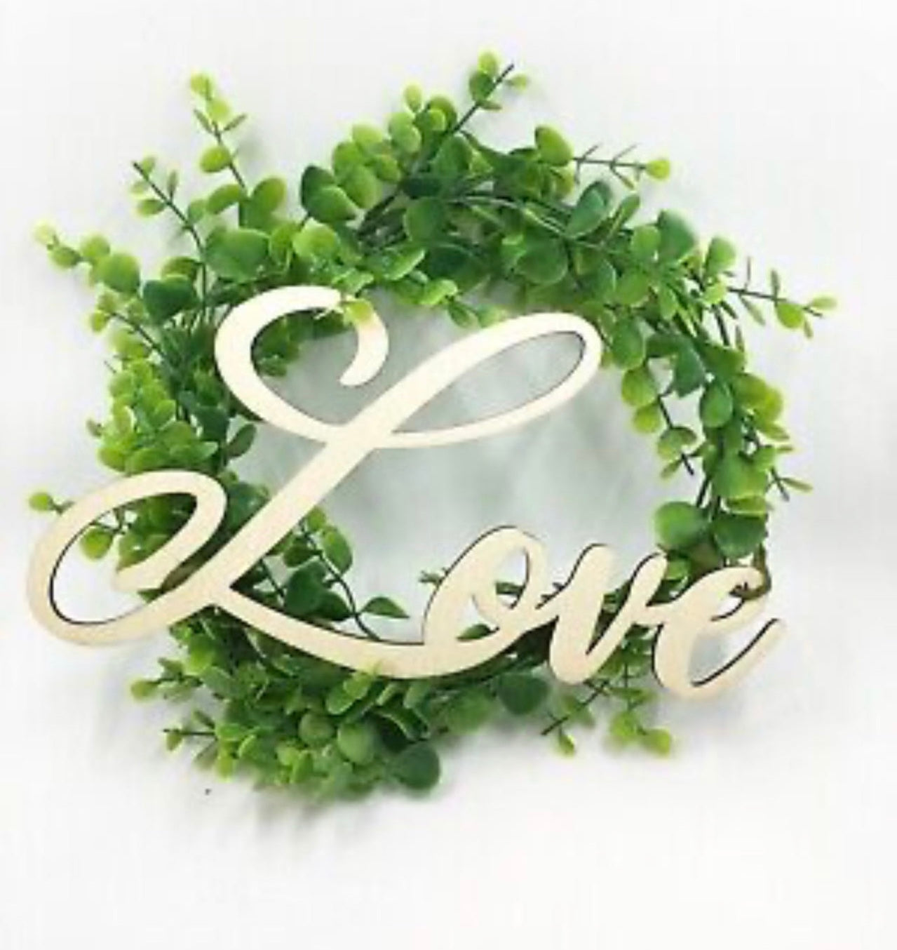 2 Pack DIY Artificial Boxwood Wreath with Sign for Home Wedding Party Decoration