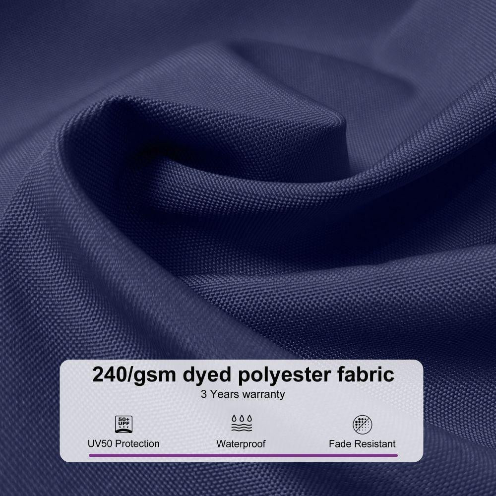 PURPLE LEAF Double Top 12 ft Round Aluminum Patio Umbrella in Navy.
