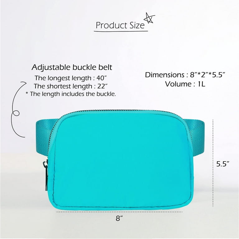 Unisex Mini Belt Bag with Adjustable Strap Small Waist Pouch for Workout Running Travelling Hiking，Aqua Blue