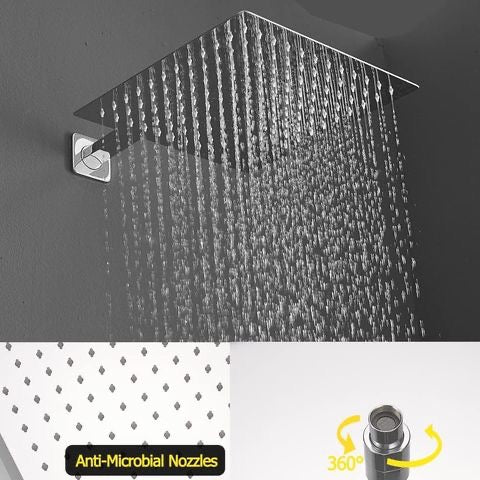Polished Chrome Shower System 10 Inch Luxury Rain Mixer Shower Combo Set