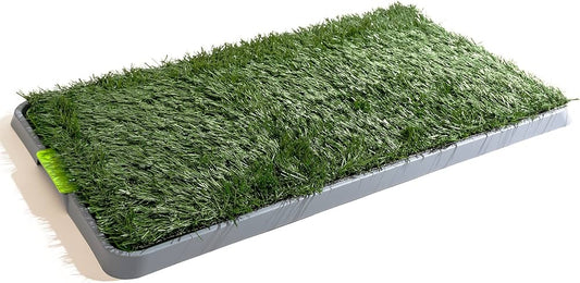 Potty Patch Dog Grass Pad Fake Grass for Dogs to Pee on, Indoor Dog Potty for Dogs Under 15lbs, Grass Pee Pads for Dogs with Tray, 17x27”