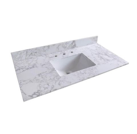 43'' Marble Single Bathroom Vanity Top with Sink(Cabinet not included）