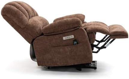 Recliner Chair, Rocking Chair with Massage and Heat, Power Lift Recliner Chair with 8-Point Vibration Massage and Lumbar Heating for Living Room, Bedroom, Nursery (Brown)