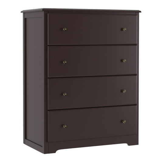4 Drawer Dresser, 37"H Dresser Chest with Drawers for Bedroom, Dark Brown