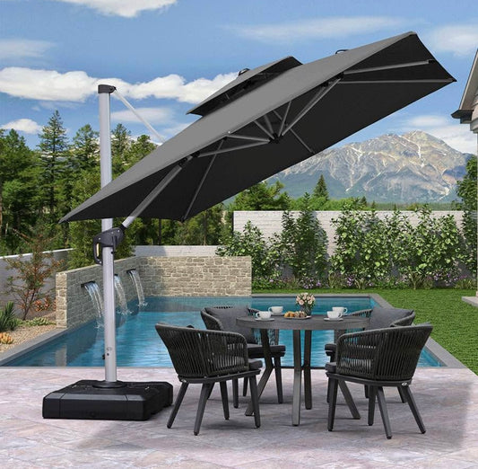 9 x 9 Purple Leaf Classic Square Cantilever Outdoor Patio Umbrella(base not included)
