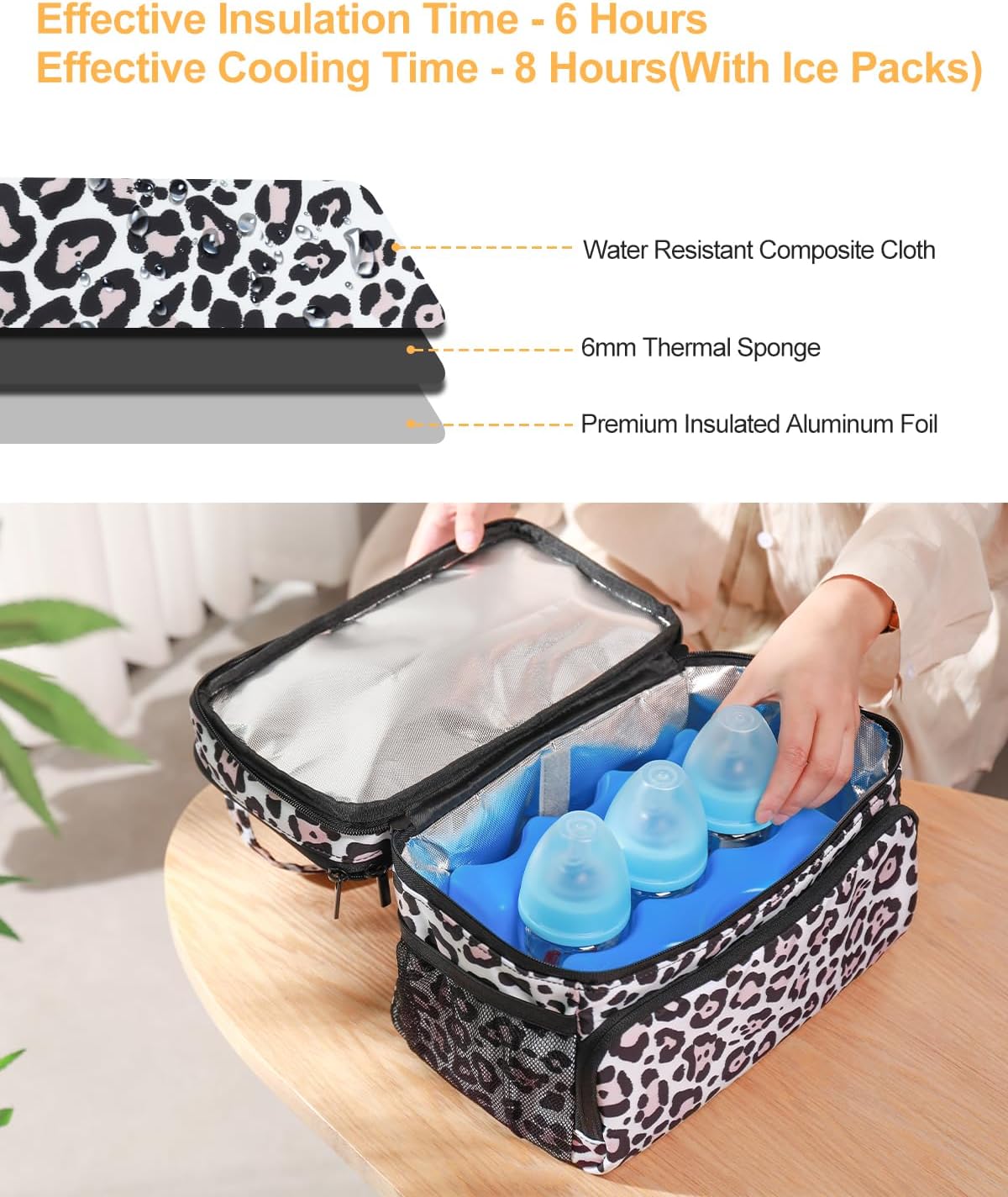 Thickened Breast Pump Bag with Changing Pad and Detachable Dividers | 2-Layer Pumping Bag for Wearable Pump | Breast Pump Tote Bag for Moms (Spectra Pump Inapplicable, Only Bag & Pad, Black)