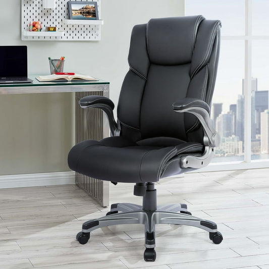 Big Bonded Leather Black Office Ergonomic Executive Computer Chair for Adult