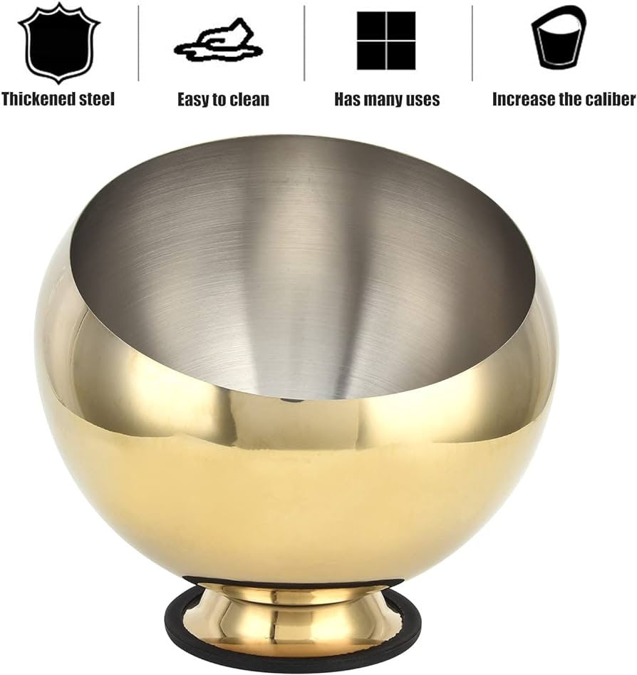 Seasoning Bowl, Beveled Mouth Seasoning Bowl with Base Stainless Steel Seasoning Container Hot Pot Oblique Bowl for Hot Pot Restaurant(M)