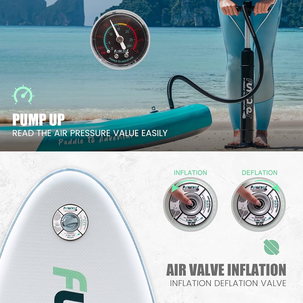 Inflatable Ultra-Light (17.6lbs) SUP for All Skill Levels Everything Included with Stand Up Paddle Board, Adj Floating Paddles, Pump, ISUP Travel Backpack, Leash,Waterproof Bag