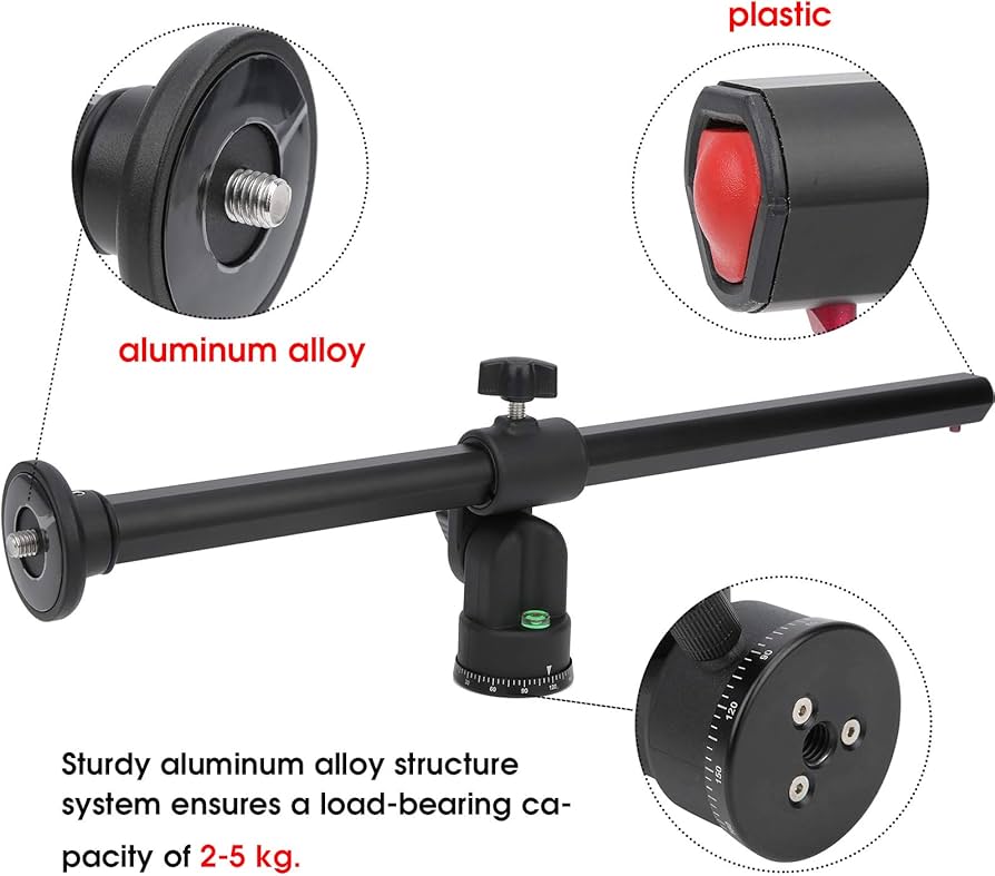 Tripod Extension, Camera Extension Pole Tripod Extension Pole SLR Camera Ballhead Bracket for Camera Macro Overhead Photography
