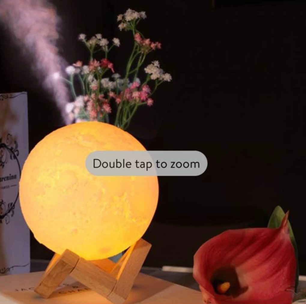 Humidifier - Aromatherapy Diffuser,Air Humidifier，LED Desk Moon Lamp with Cool Mist Humidifier