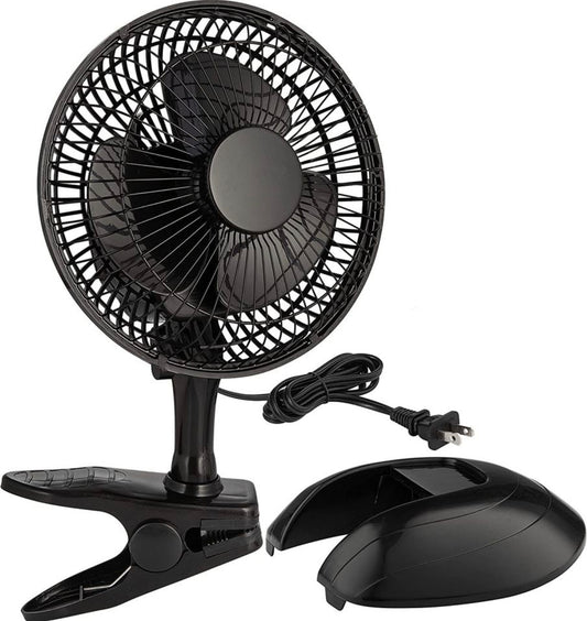 Portable Desk and Clip on Fan 6 Inch,  Quiet Plug In, Cooling Fan 2 Speed, Adjustable Tilt, Black